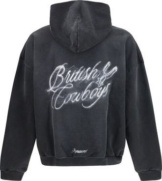 Represent Mens British Cowboys Hoodie Stained Black Cotton Sweatshirts Sweater