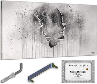 OEM Monica Mirafiori I 100% Pintado A Mano I Pintura Rostros 140x70cm Cuadro Pintado A Mano Pintura Acr&iacute;lica Cuadro Acr&iacute;lico De Gran Tama&ntilde;o I Arte Moderno