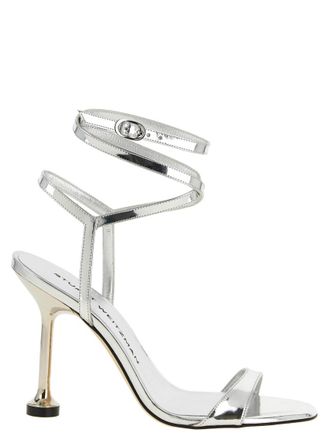 Stuart Weitzman Silver Ankle Strap Heels