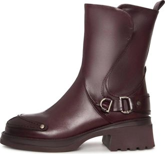 Cesare Gaspari Rebel Laarzen met Gespen tot halverwege de Kuit - Dames - Laarzen met Hak - Rood - 41 EU - Leer - Schoenen