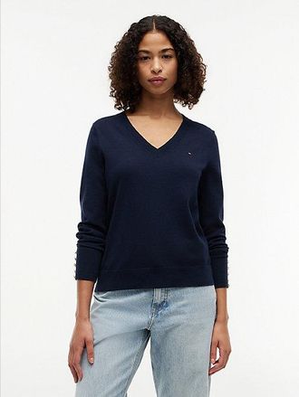 Tommy Hilfiger Jersey de cuello de pico con botones dorados