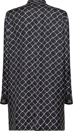 Gucci Womens Black Printed Silk Twill Mini Dress