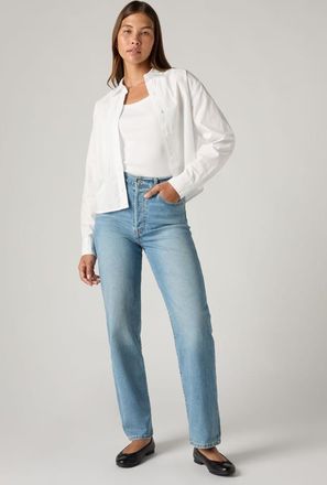 Levi's Jeans Ribcage Straight alla caviglia - Donna - 24X29 - Blu / Medium Indigo Worn In