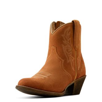 Ariat Womens Harlan Western Boots in Walnut Suede, B Medium Width, Size 3.5, by Ariat