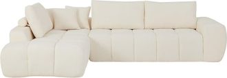 VENTE-UNIQUE.COM Sof&aacute; rinconera tela beige