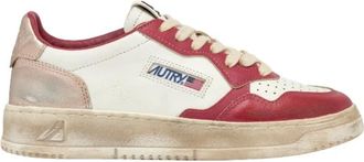 Autry Vintage White Rose Copper Trainers