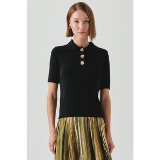 Exquise Jaylah Short Sleeve Blouse in Black at Nordstrom, Size Medium