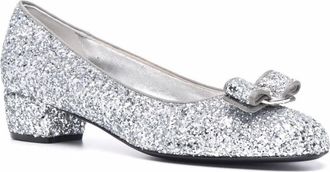 Ferragamo Womens Glitter Details Pumps Sandal In Silver