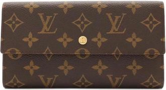 Louis Vuitton Pre-owned Monogram Long Trifold Wallet - Dames - Vintage Accessoires - Bruin - ONE Size - Vintage