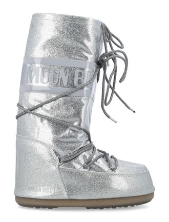 Moon Boot Mondstuhl flache Schuhe Silber