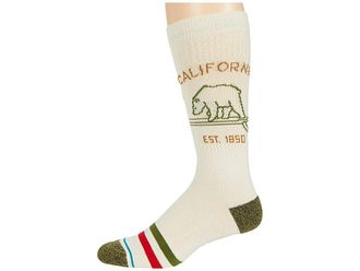 Stance California Republic 2 Crew Cut Socks Shoes Off-White : MD (US Mens Shoe 6-8.5 - Womens Shoe 8-10.5), Polyester/Nylon/Cotton