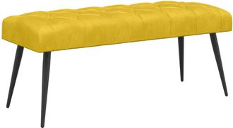 vidaXL Banco Con Tapicer&iacute;a Con Botones Amarillo 110 X 40 X 46 Cm Vidaxl
