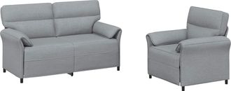 vidaXL Juego De Sof&aacute; 2 Uds. Gris Claro Tela Vidaxl