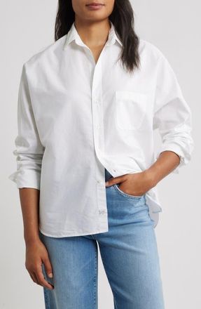 Frank & Eileen Continuous Button-Up Shirt in Whtd at Nordstrom, Size Xx-Small