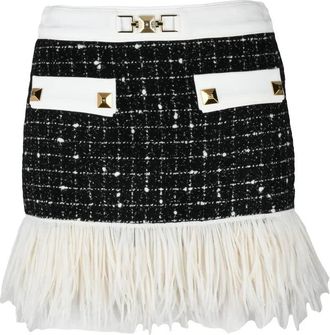 Elisabetta Franchi Jacquard Skirt - Black/White