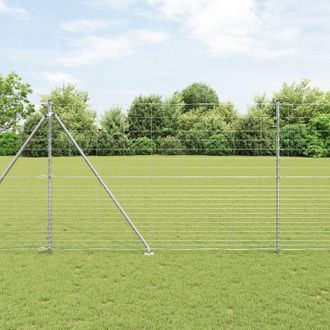 Berkfield Home Field Fence 1.6x25 m Galvanised Steel in Silver