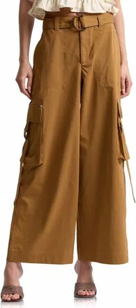 Avec Les Filles Belted Wide Leg Cargo Pants in Spice at Nordstrom, Size 6