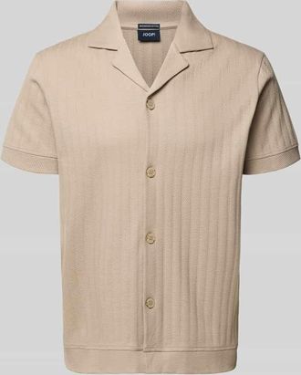 Joop Regular Fit Poloshirt mit durchgehender Knopfleiste in Beige, Gr&ouml;&szlig;e XXL