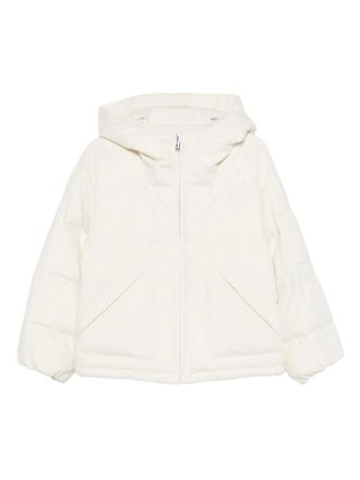 Liska hooded quilted jacket - women - Wool/Mylo Mushroom Leather/Polyester/Goose Down/Velvet/Polyester - 3 - Neutrals