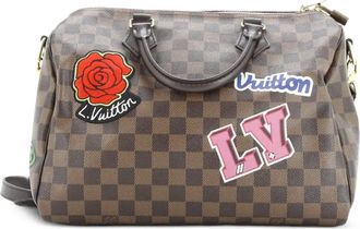 Louis Vuitton Speedy Bandouliere Bag Limited Edition Patches Damier 30 satchel - Bruin