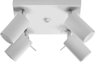Wonderlamp Plaf&oacute;n de techo cuadrado con 4 focos orientables blanco