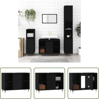 vidaXL vidaXL Mobile da bagno nero - Mobile da Bagno Nero 80x33x60 cm in Legno Multistrato