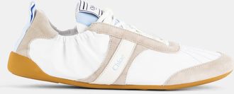 Chlo&eacute; Womens Flat Kick Sneaker White Dreamy Blue Gum Sole