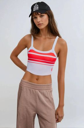 Free People All Clear Striped Cami In Retro Stripe Slate