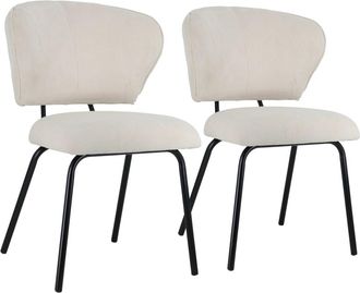 Happy Garden Lote de 2 sillas de terciopelo beige