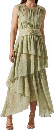 Astr Womens Floral Dress In Blue Yellow Green