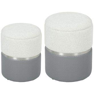 HOMCOM Ba&uacute;les de almacenaje 36x36x45 cm crema y gris