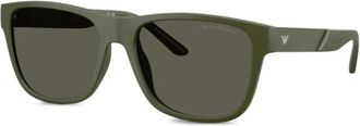 Emporio Armani Vierkante Zonnebril - Heren - Zonnebrillen - Groen - 56 MM - Accessoires