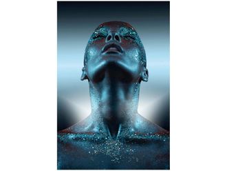 Schubiger M&ouml;bel Digitaldruck Blaue Frau H: 120 cm