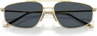 Prada Gold Metal Geometric Sunglasses