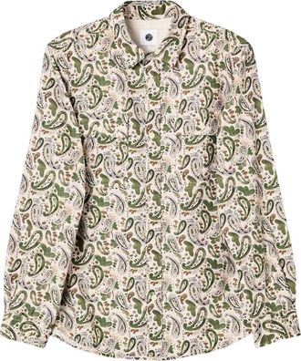 Pretty Green Herenoverhemd met paisleypatroon, reguliere pasvorm en knoopsluiting (Steen)
