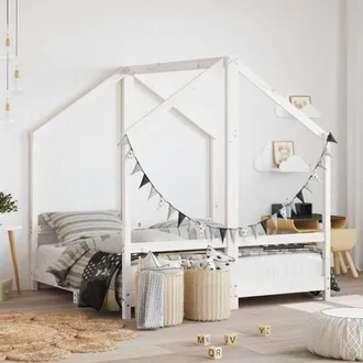 vidaXL Vidaxl - Estructura De Cama Para Ni&ntilde;os Madera De Pino Blanco 2x(70x140)
