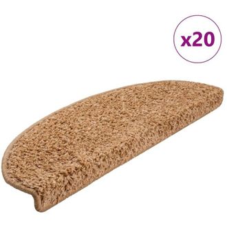 vidaXL vidaXL Tappetini per scale 20 pz 65x21x4 cm Beige Semicircolari Grandi