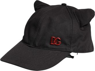 Dolce & Gabbana Mens Logo-Embroidered Cotton Baseball Cap Black