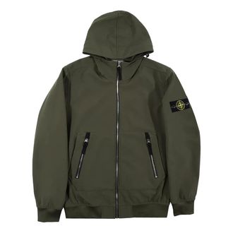 Stone Island Soft Shell-R Hooded Jacket Olive Green 741540727-V0058