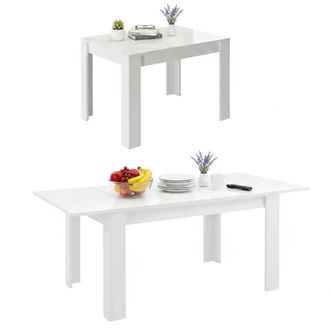 Dmora Dmora - Mesa Extensible Takumi, Consola Con Extensiones, Mesa De Comedor, Estante De Cocina Extensible, Made In Italy, 137x90 H79 Cm, Blanco Brillante