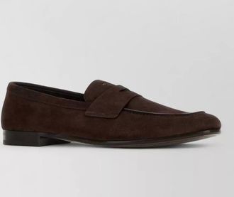 Prada suede round toe structured mens loafers