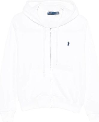 Polo Ralph Lauren Sweater met ritssluiting - Dames - Vesten met rits - Wit - XL - Hoodies & sweatvesten