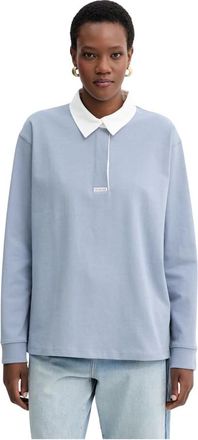 Munthe Becent Longsleeve - Dames - Longsleeves - Blauw - XL - Katoen - Tops