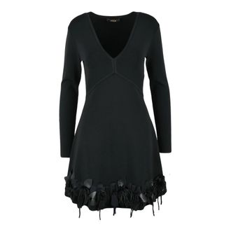 Twinset Abito in maglia svasato - Dames - Korte kleedjes - Zwart - M - Kleedjes