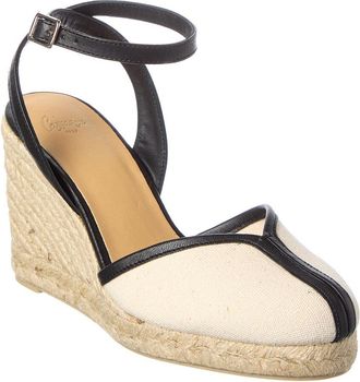Castaner Cecilia Canvas & Leather Wedge Sandal