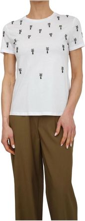 Max Mara T-Shirt - Dames - T-shirts - Wit - S - Katoen - Tops