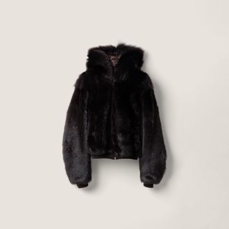 Miu Miu Shearling hoodie jacket