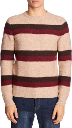Paisley & Gray Stripe Crewneck Sweater in Cherry Coffee Stripe at Nordstrom Rack, Size Xxx-Large