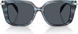 Michael Kors Santo Domingo 54mm Square Sunglasses in Denim Horn /Blue Mono Bio at Nordstrom