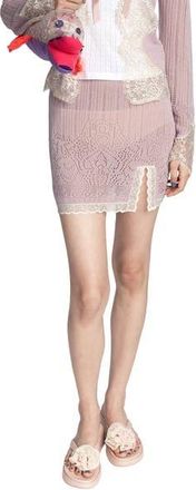 Anna Sui Lingerie Lace Knits Skirt in Blush at Nordstrom, Size X-Small